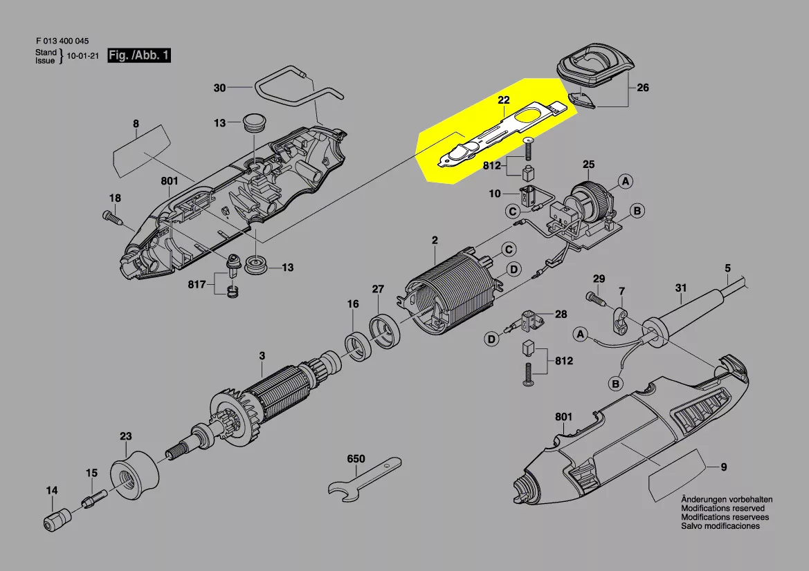 Curseur interrupteur réf. 2 610 003 429 Dremel